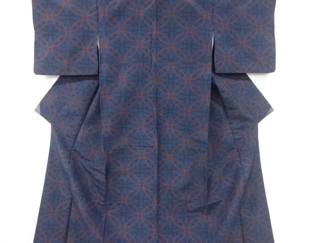 JAPANESE KIMONO / ANTIQUE KIMONO / SILK / TOKAMACHI TSUMUGI / WOVEN SHIPPO